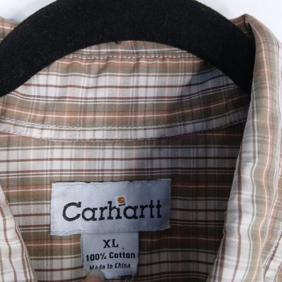 Carhartt Men’s Plaid Button Down Short Sleeve - Picture 4 of 7